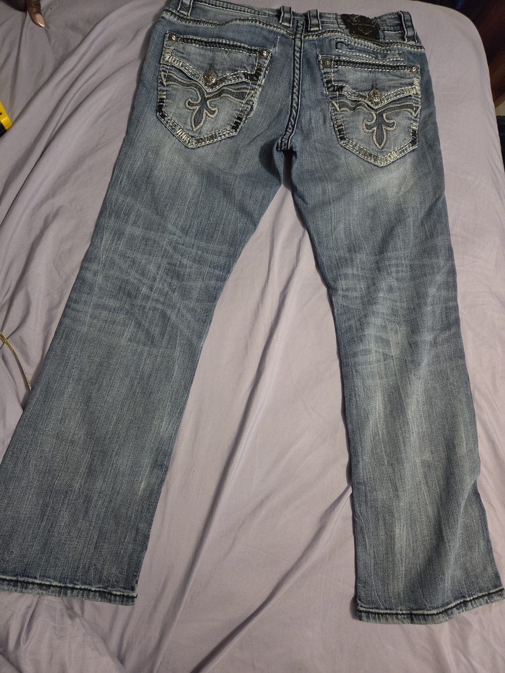 Rock Revival Light Blue Flare Jeans with Embroidered Back Pockets